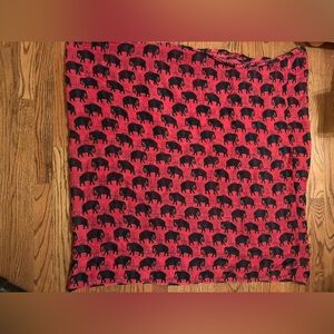 Lulla Collection by Bindya Pink & Black Elephant Novelty Print Infinity Scarf